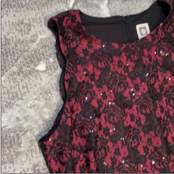 Anne Klein Red & Black Lace Sheath Dress Size 8 – New Without Tags - Picture 8 of 8